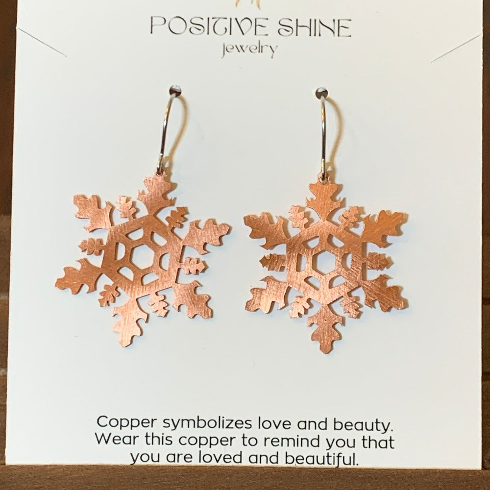 Copper Snowflake Earrings