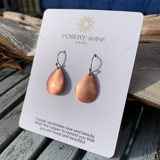 Small Copper Teardrop Earrings