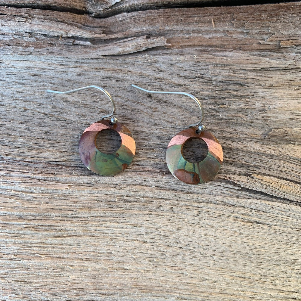 Copper Fire Painted Earrings