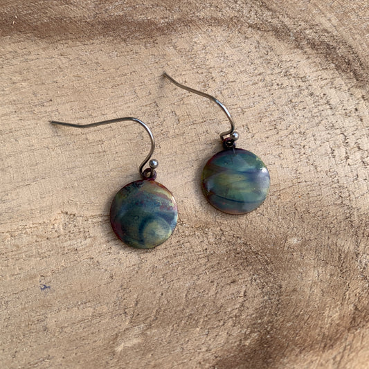 Small circle copper earrings