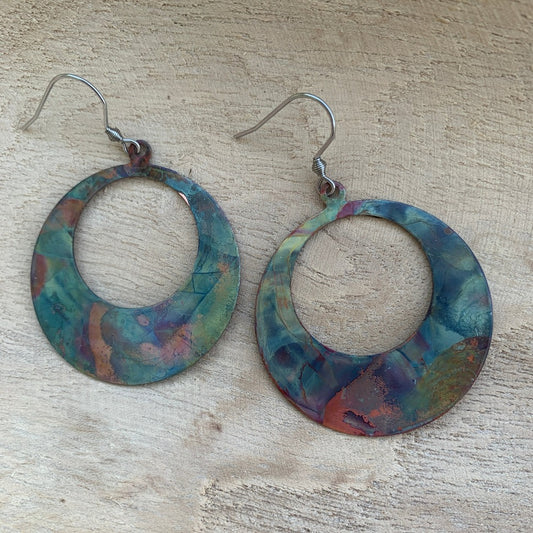 Circle Copper Earrings