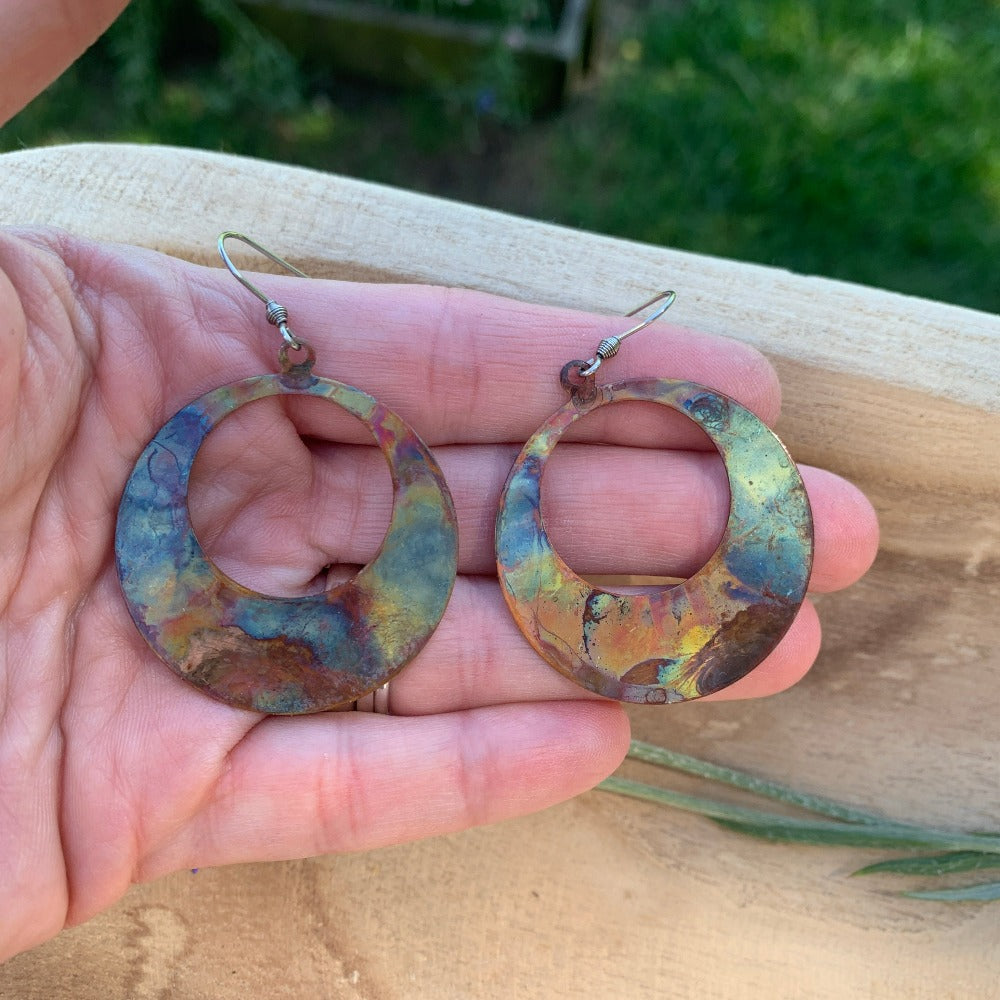 Circle Copper Earrings